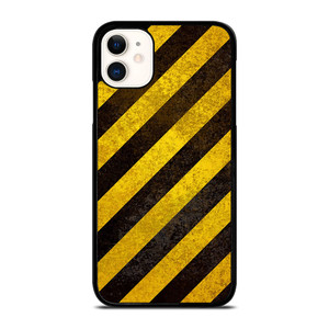 BLACK YELLOW POLICE LINE STRIPE iPhone 11 Case Cover BLACK YELLOW POLICE LINE STRIPE iPhone 11 Case Cover