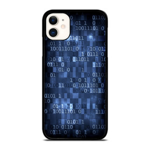BLUE STYLISH BINARY CODE iPhone 11 Case Cover