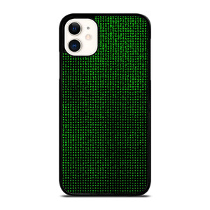 GREEN BINARY CODE PATTERN iPhone 11 Case Cover