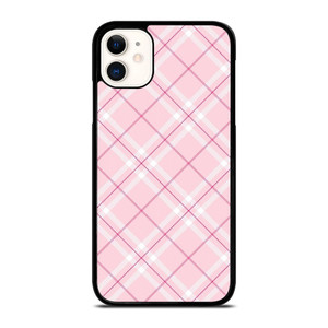 LIGHT PINK PLAID PATTERN iPhone 11 Case Cover