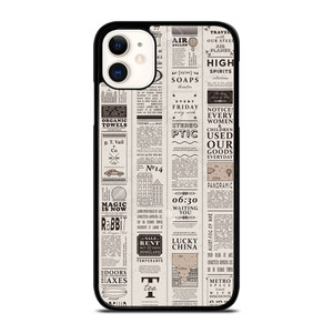 OLD NEWSPAPER PATTERN iPhone 11 Case Cover