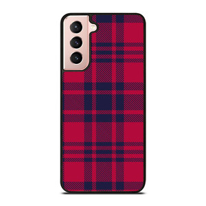 RED BLUE TARTAN PLAID PATTERN Samsung Galaxy S21 Case Cover