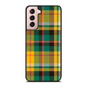 YELLOW GREEN TARTAN PATTERN Samsung Galaxy S21 Case Cover YELLOW GREEN TARTAN PATTERN Samsung Galaxy S21 Case Cover