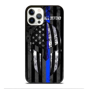 BLUE LINE POLICE WARRIOR iPhone 12 Pro Case Cover