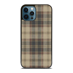 BROWN TARTAN PLAID PATTERN iPhone 12 Pro Max Case Cover