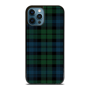 GREEN BLUE TARTAN PATTERN iPhone 12 Pro Max Case Cover