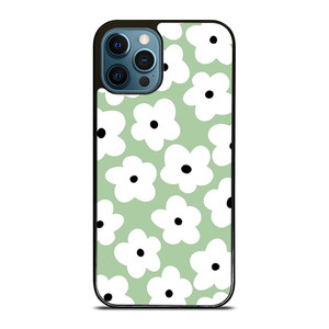 GREEN RETRO FLORAL PATTERN iPhone 12 Pro Max Case Cover