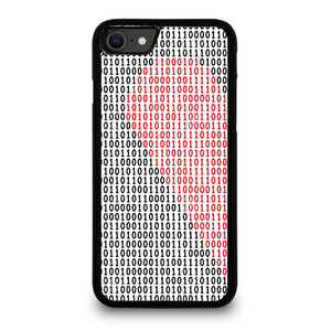 BINARY CODE HALF HEART PATTERN iPhone SE 2020 Case Cover BINARY CODE HALF HEART PATTERN iPhone SE 2020 Case Cover