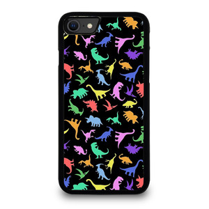 DINOSAUR COLORFUL PATTERN iPhone SE 2020 Case Cover