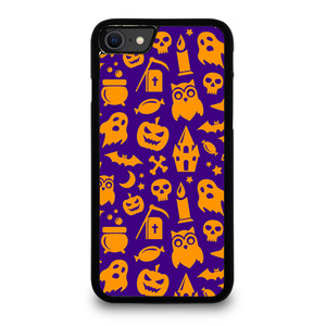 HAPPY HALLOWEEN PURPLE PATTERN iPhone SE 2020 Case Cover HAPPY HALLOWEEN PURPLE PATTERN iPhone SE 2020 Case Cover
