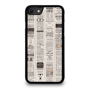 OLD NEWSPAPER PATTERN iPhone SE 2020 Case Cover