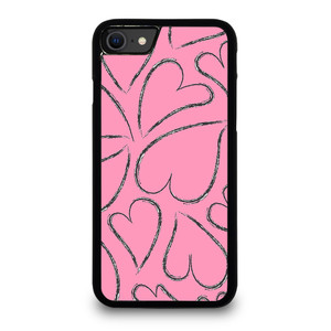 PINK LOVE BRUSHES PATTERN iPhone SE 2020 Case Cover
