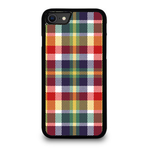 PIXELIZED TARTAN PATTERN iPhone SE 2020 Case Cover