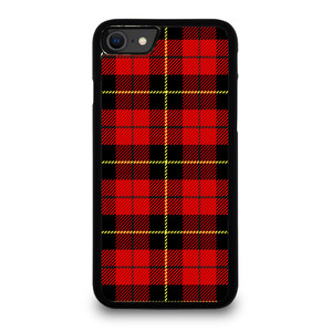 RED BLACK TARTAN PATTERN iPhone SE 2020 Case Cover