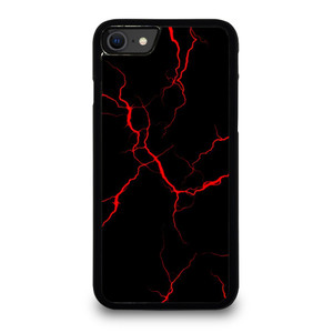 RED NEON LIGHTNING PATTERN iPhone SE 2020 Case Cover