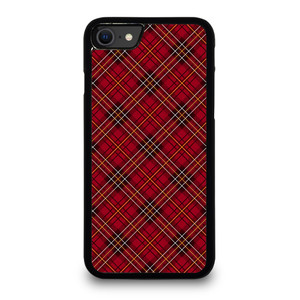 RED TARTAN CROSS PLAID iPhone SE 2020 Case Cover