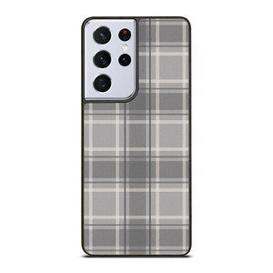 GREY TARTAN PLAID PATTERN Samsung Galaxy S21 Ultra Case Cover