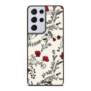 HAND DRAWING RED FLOWER PATTERN Samsung Galaxy S21 Ultra Case Cover