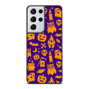 HAPPY HALLOWEEN PURPLE PATTERN Samsung Galaxy S21 Ultra Case Cover HAPPY HALLOWEEN PURPLE PATTERN Samsung Galaxy S21 Ultra Case Cover