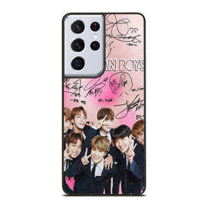 KPOP BTS LOVE PINK SIGNATURE Samsung Galaxy S21 Ultra Case Cover