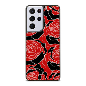 ROSE RED AND BLACK PATTERN Samsung Galaxy S21 Ultra Case Cover