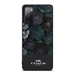 COACH NEW YORK BLACK TEA ROSE Samsung Galaxy S20 FE Case Cover