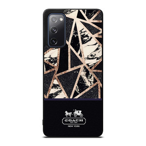 COACH NEW YORK GOLD BLACK TEXTURE Samsung Galaxy S20 FE Case Cover