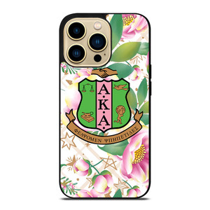 AKA PINK AND GREEN FLOWER LOGO iPhone 14 Pro Max Case Cover