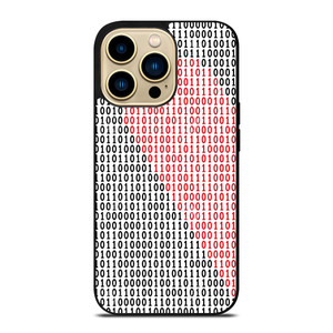 BINARY CODE HALF HEART PATTERN iPhone 14 Pro Max Case Cover