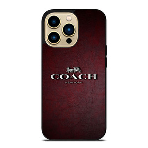 COACH NEW YORK LOGO LEATHER iPhone 14 Pro Max Case Cover