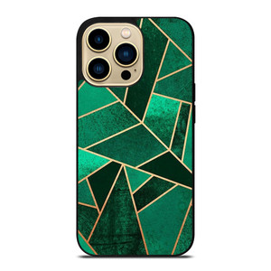 EMERALD AND COPPER GEOMETRIC PATTERN iPhone 14 Pro Max Case Cover