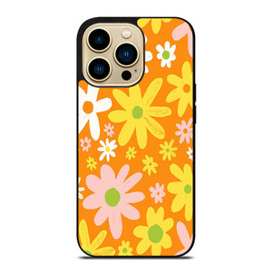 FLOWER POWER ORANGE PATTERN iPhone 14 Pro Max Case Cover