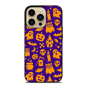 HAPPY HALLOWEEN PURPLE PATTERN iPhone 14 Pro Max Case Cover