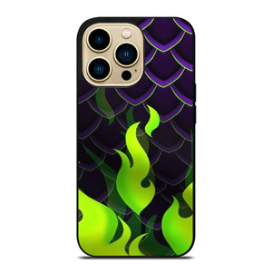 MALEFICENT GREEN FLAMES PATTERN iPhone 14 Pro Max Case Cover
