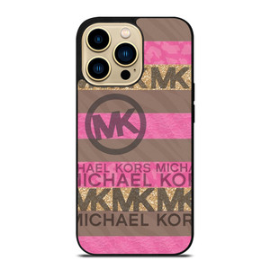 MICHAEL KORS PINK STRIP LOGO iPhone 14 Pro Max Case Cover