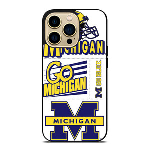 MICHIGAN WOLVERINES STICKER COLLAGE iPhone 14 Pro Max Case Cover