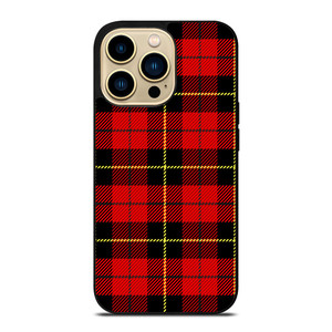RED BLACK TARTAN PATTERN iPhone 14 Pro Max Case Cover