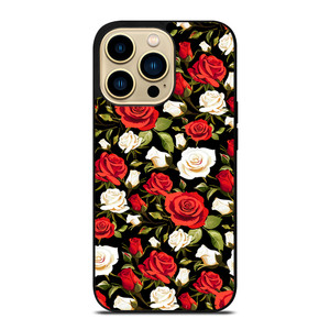 SEAMLESS RED WHITE ROSE PATTERN iPhone 14 Pro Max Case Cover SEAMLESS RED WHITE ROSE PATTERN iPhone 14 Pro Max Case Cover