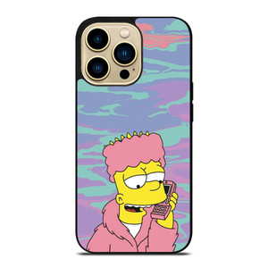 TIE DYE PATTERN BART SIMPSON iPhone 14 Pro Max Case Cover