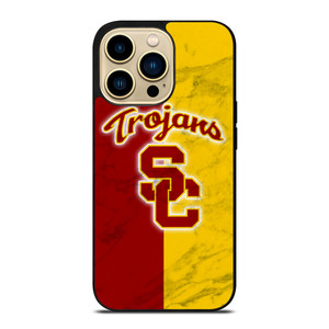 USC TROJANS LOGO MARBLE iPhone 14 Pro Max Case Cover