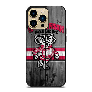 WISCONSIN BADGER WOODEN LOGO iPhone 14 Pro Max Case Cover