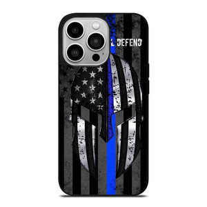 BLUE LINE POLICE WARRIOR iPhone 14 Pro Case Cover