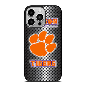 CLEMSON TIGERS METAL LOGO iPhone 14 Pro Case Cover