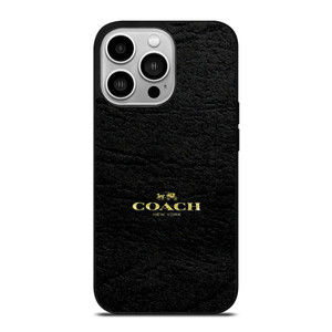COACH LOGO TEXTURE BLACK iPhone 14 Pro Case Cover