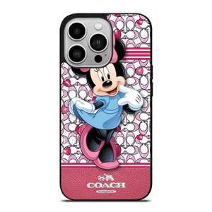 COACH MINNIE MOUSE PINK PATTERN iPhone 14 Pro Case Cover