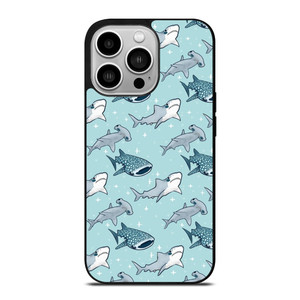 CUTE SHARK PATTERN iPhone 14 Pro Case Cover