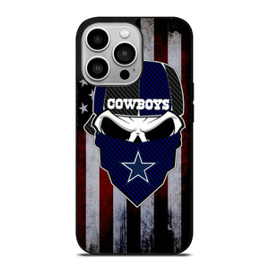 DALLAS COWBOYS SKULL USA FLAG iPhone 14 Pro Case Cover