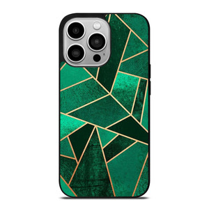EMERALD AND COPPER GEOMETRIC PATTERN iPhone 14 Pro Case Cover