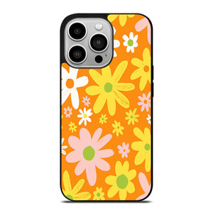 FLOWER POWER ORANGE PATTERN iPhone 14 Pro Case Cover