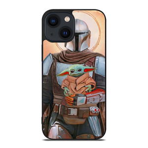 BABY YODA AND THE MANDALORIAN STAR WARS iPhone 14 Plus Case Cover BABY YODA AND THE MANDALORIAN STAR WARS iPhone 14 Plus Case Cover
